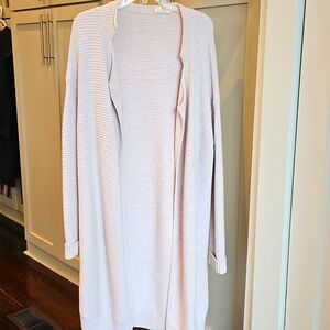 Gap oversized long cardigan Dustwe in pink cotton knit